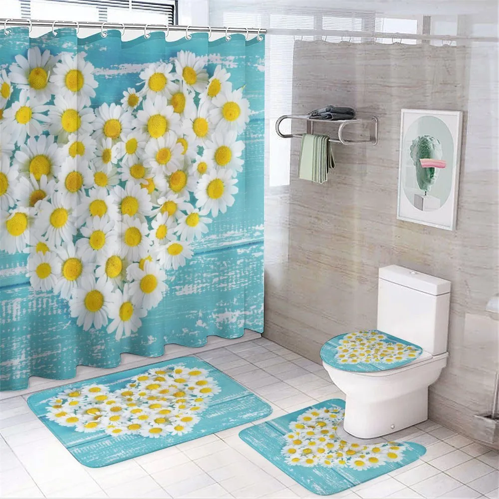 Heart Shaped Daisy — 4-Piece Bathroom Set preview