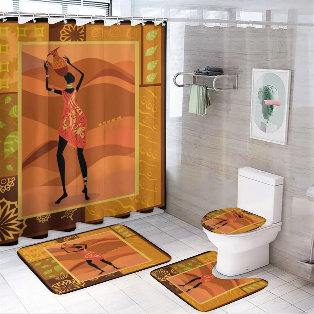 Native Zulu Girl — 4-Piece Bathroom Set preview