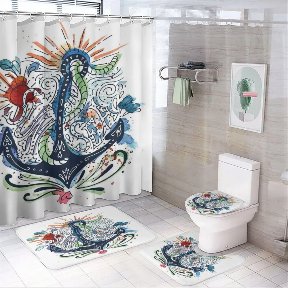 Ship Anchor with Sun — 4-Piece Bathroom Set preview