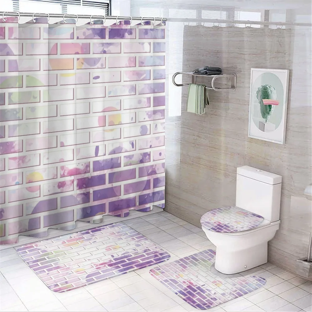 Vector Graffiti Brick — 4-Piece Bathroom Set preview