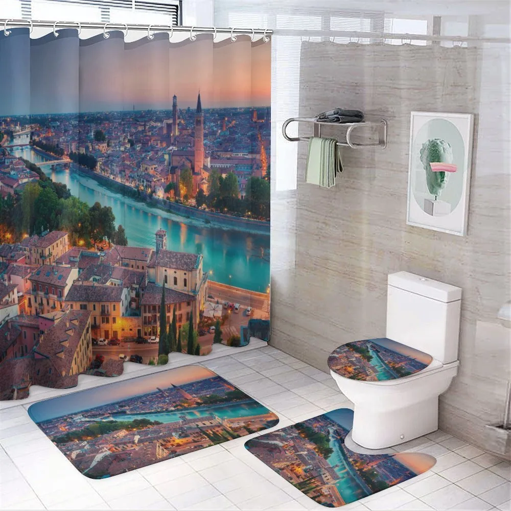 Verona Italy Blue Hour — 4-Piece Bathroom Set preview