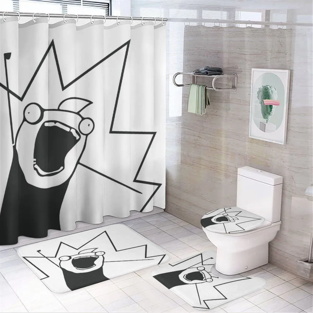 Digital Happy Stick Meme — 4-Piece Bathroom Set preview