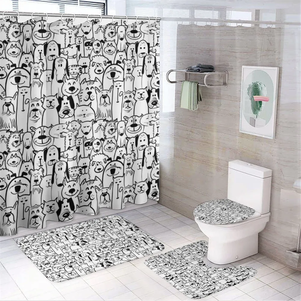 Dogs and Cat Composition — 4-Piece Bathroom Set preview