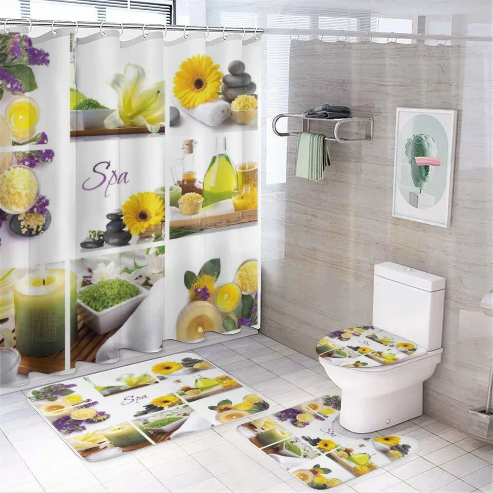 Happy Day with Flowers — 4-Piece Bathroom Set preview
