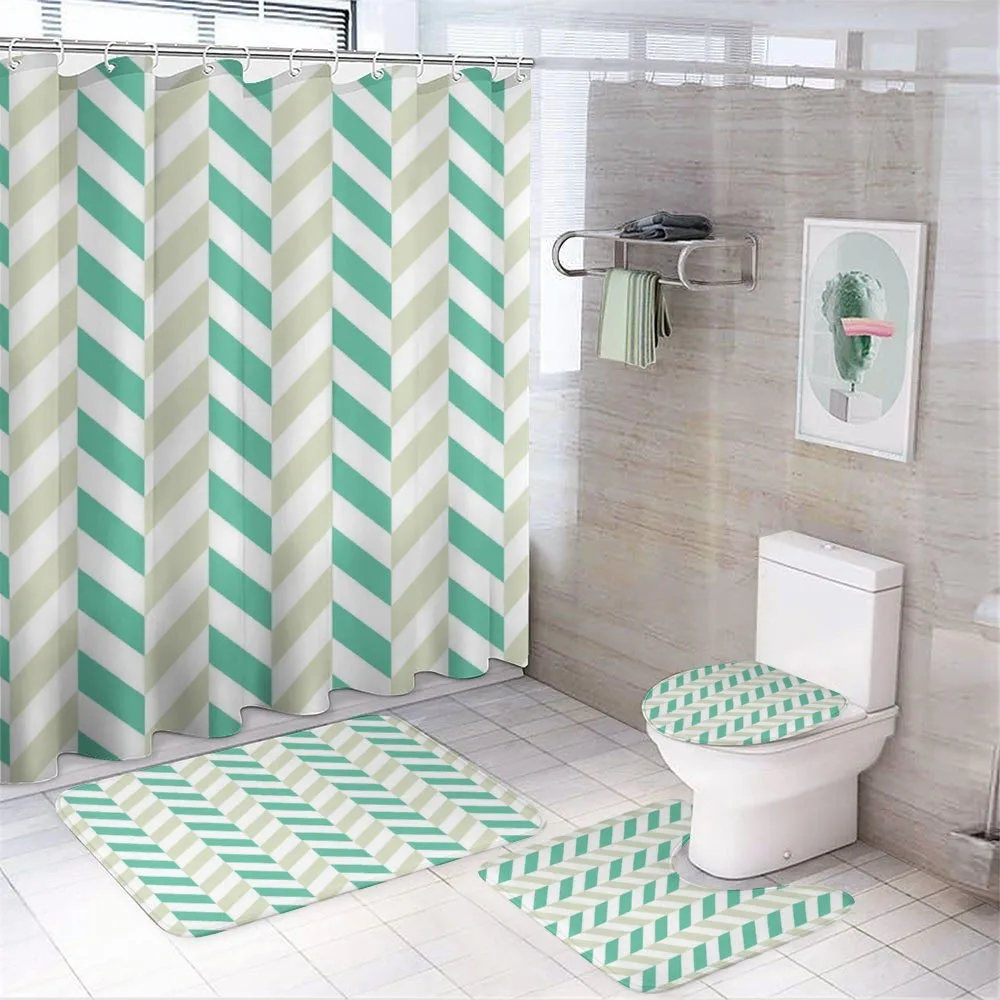 Herringbone Springtime — 4-Piece Bathroom Set preview