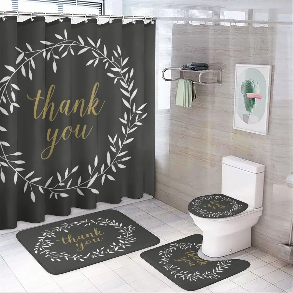 Olive Branch Round Frame — 4-Piece Bathroom Set preview