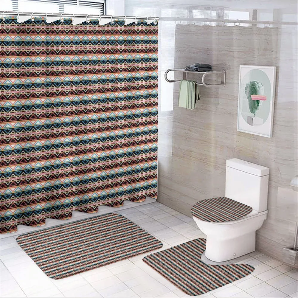 Oriental Arrow Motifs — 4-Piece Bathroom Set preview