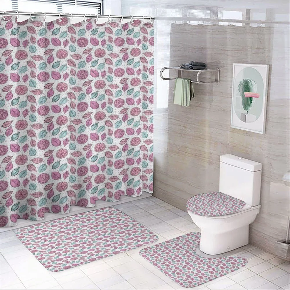 Pastel Blossoming Flowers — 4-Piece Bathroom Set preview