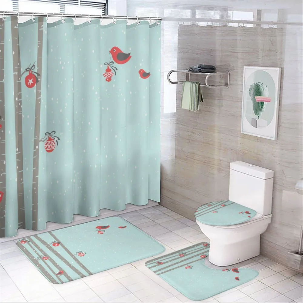 Red Bird Winter — 4-Piece Bathroom Set preview