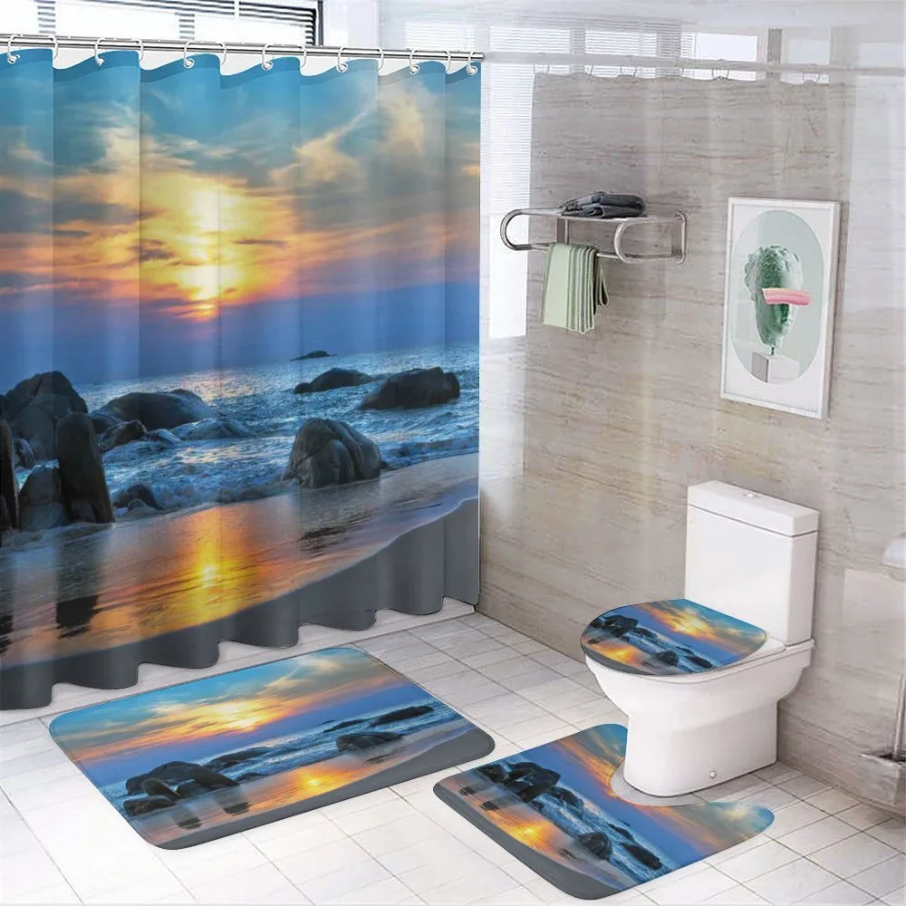 Sandy Peaceful Beach — 4-Piece Bathroom Set preview