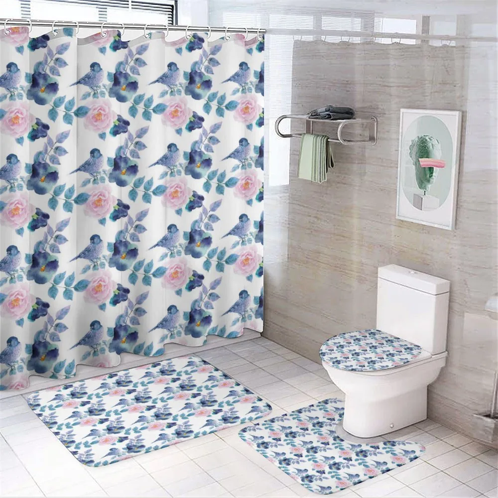 Spring Sparrow Birds — 4-Piece Bathroom Set preview