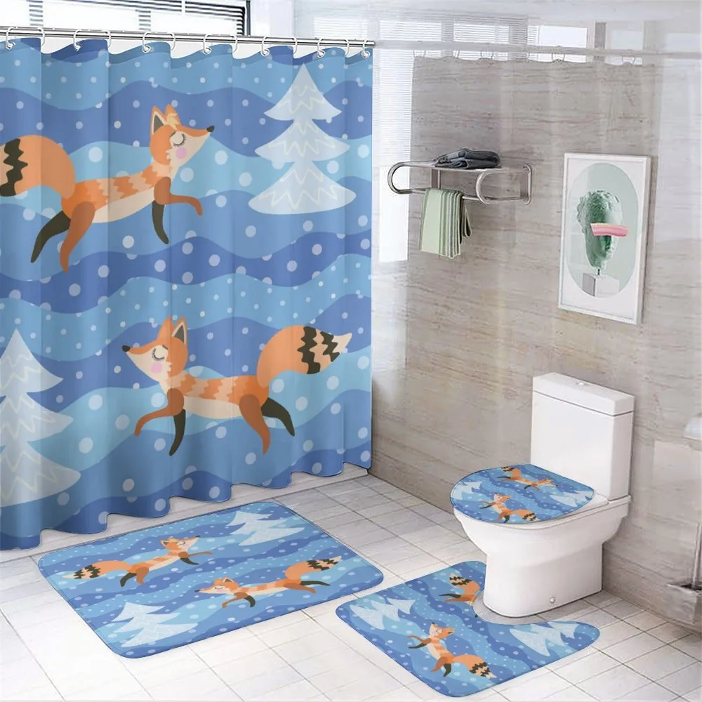 Winter Snowing Tree and Animal — 4-Piece Bathroom Set preview