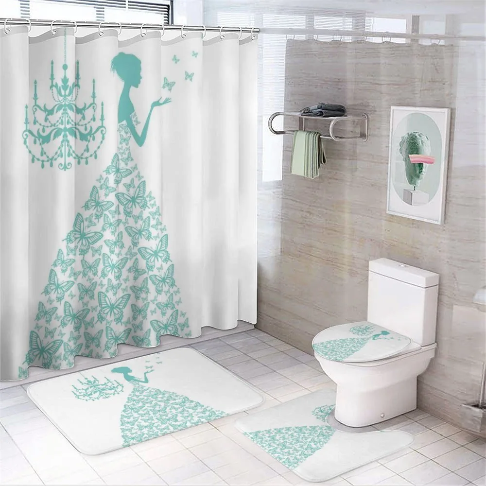 Butterflies Gown Princess Art — 4-Piece Bathroom Set preview
