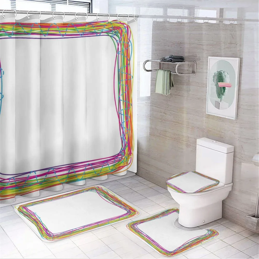 Colorful Rainbow Frame — 4-Piece Bathroom Set preview