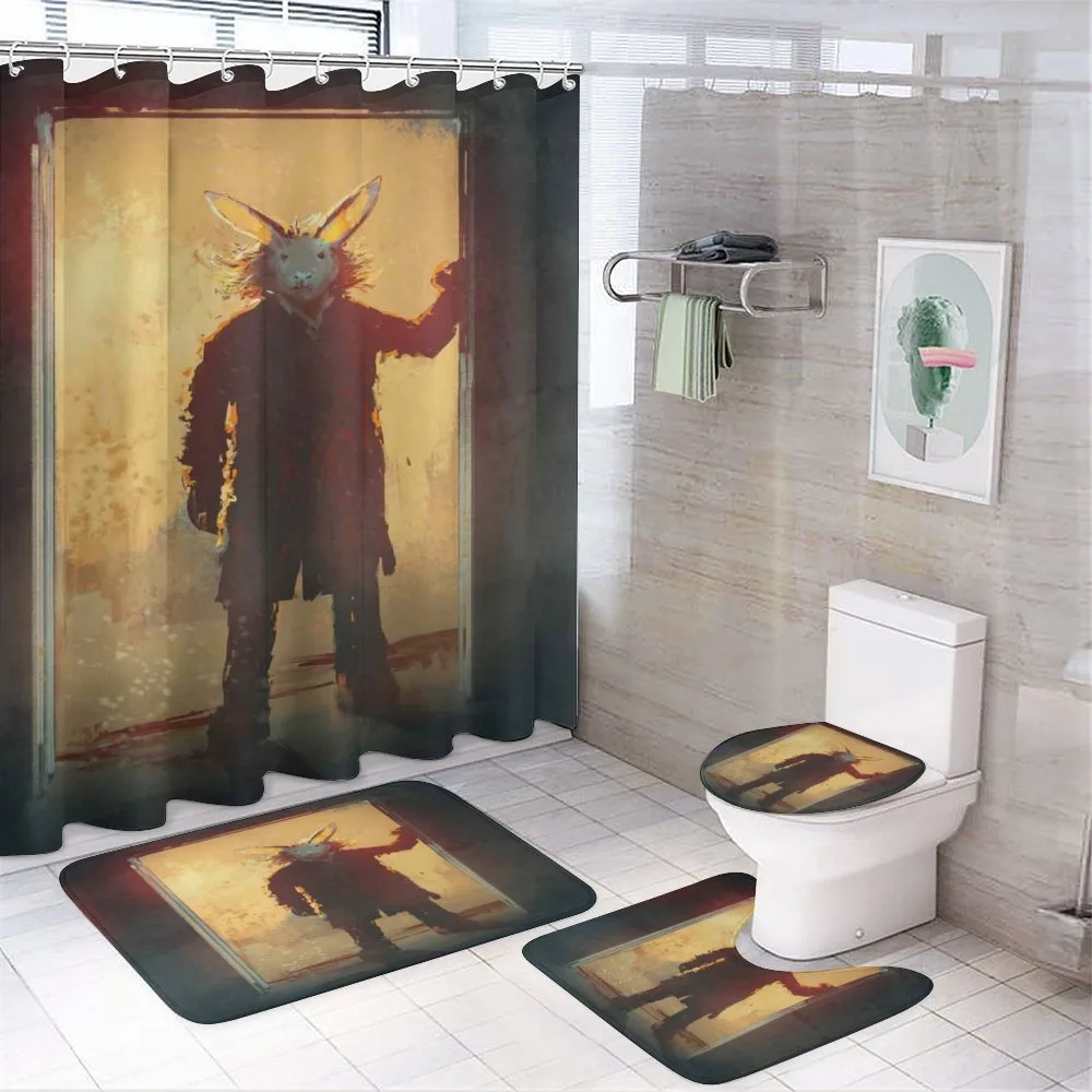 Rabbit Acrylic Print — 4-Piece Bathroom Set preview