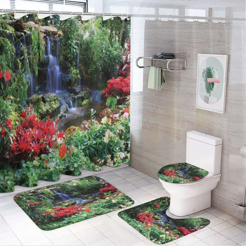 Spring Forest Waterfall — 4-Piece Bathroom Set preview
