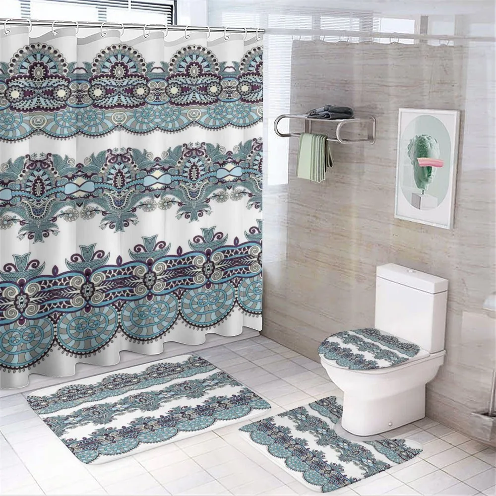 Triplet Design with Stripes — 4-Piece Bathroom Set preview