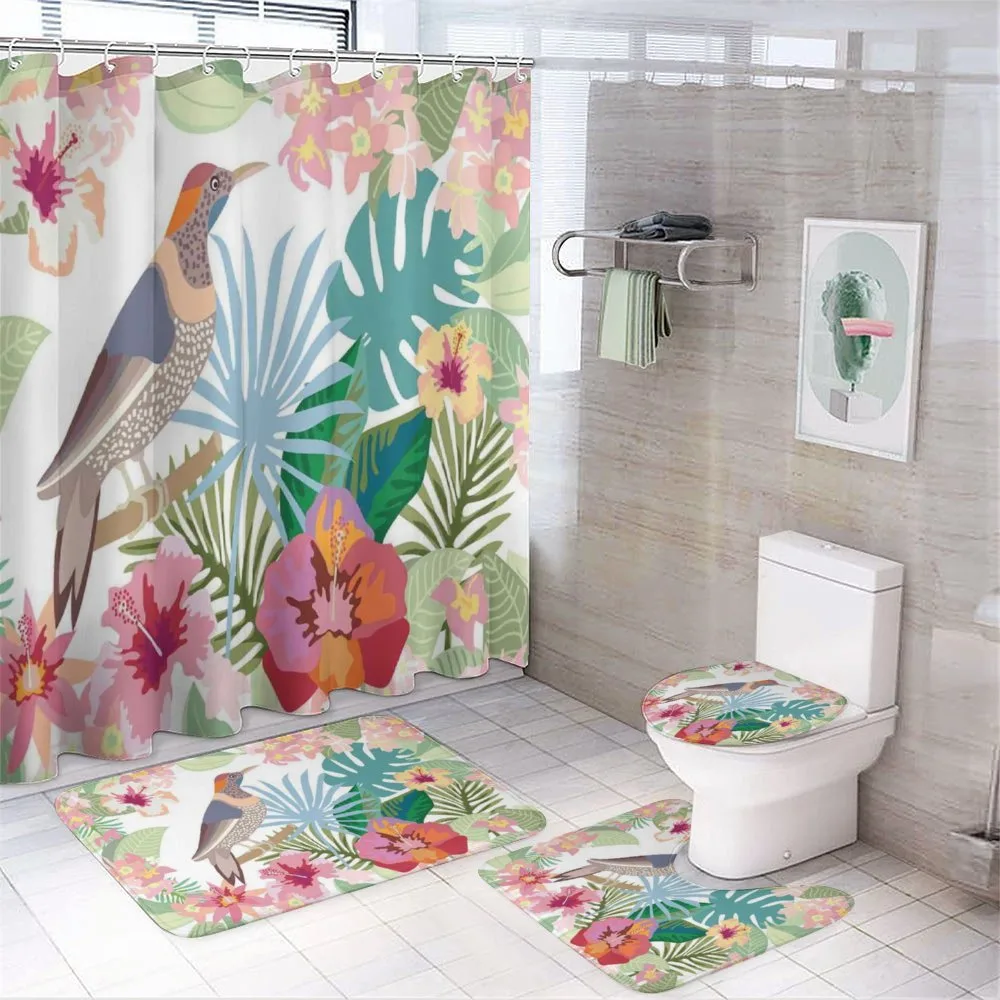 Blossoming Exotic Flowers — 4-Piece Bathroom Set preview