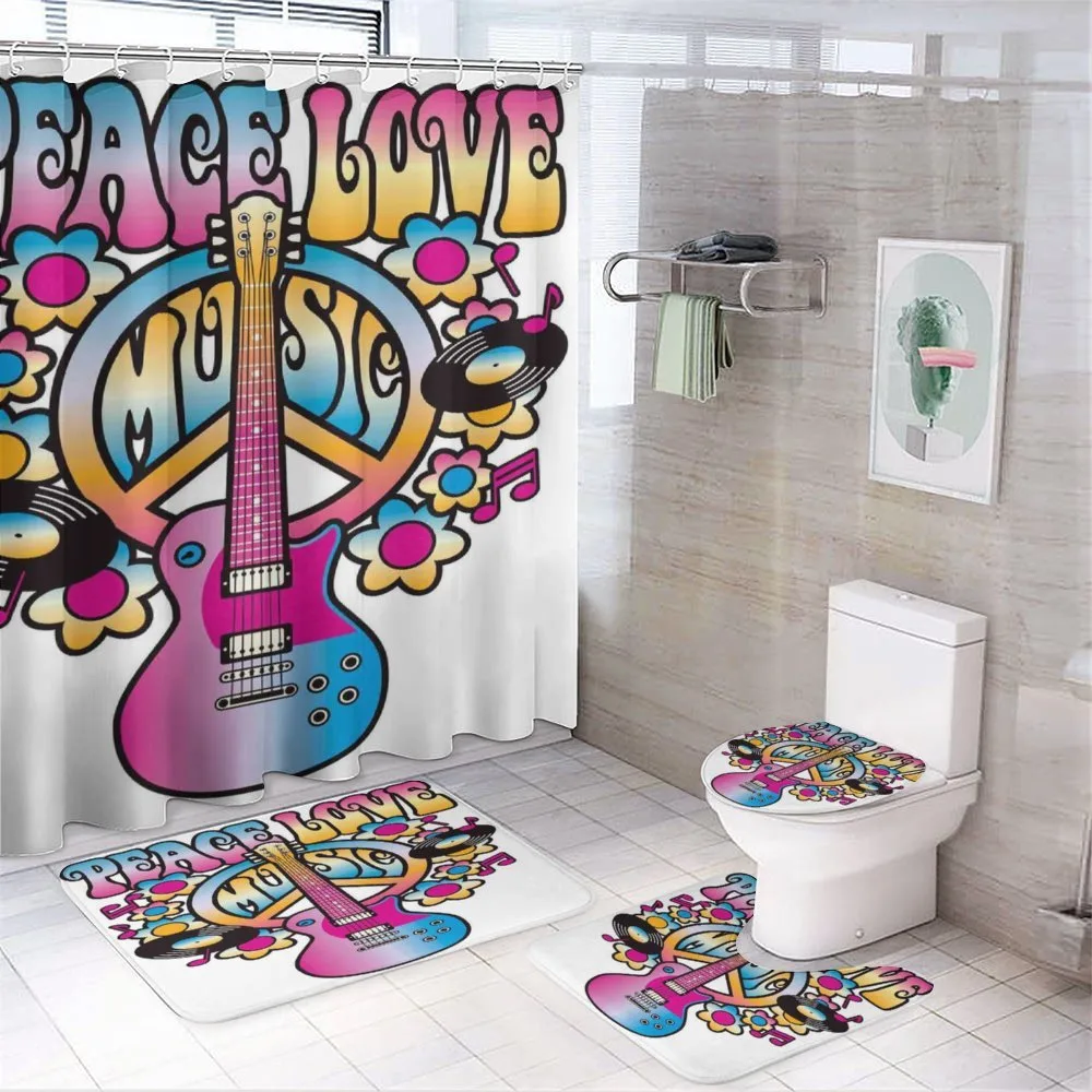 Peace Love Vinyl Music — 4-Piece Bathroom Set preview