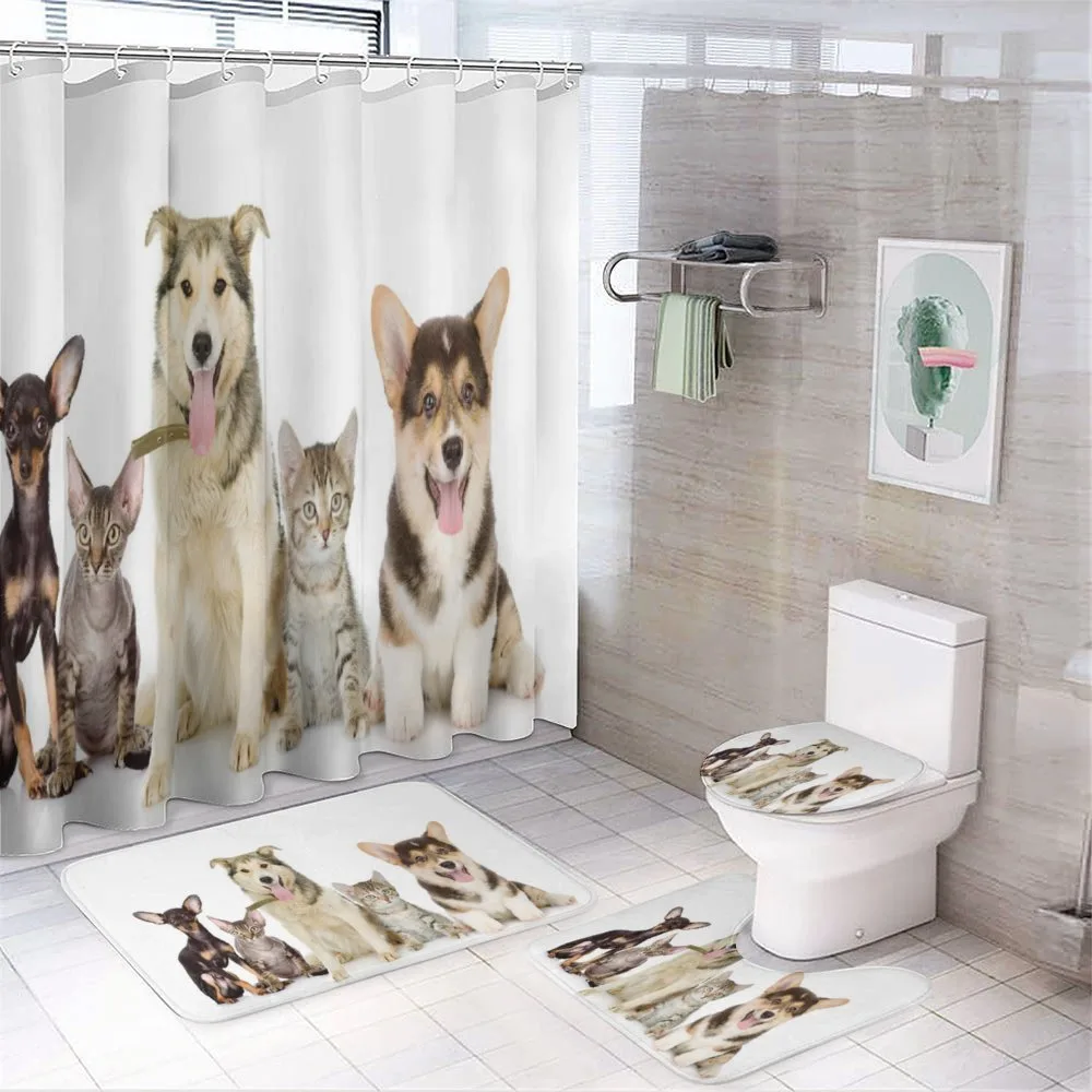 Pets Cats Dogs Friends Photo — 4-Piece Bathroom Set preview