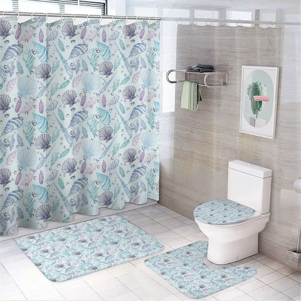Seashells Bubble Ocean — 4-Piece Bathroom Set preview