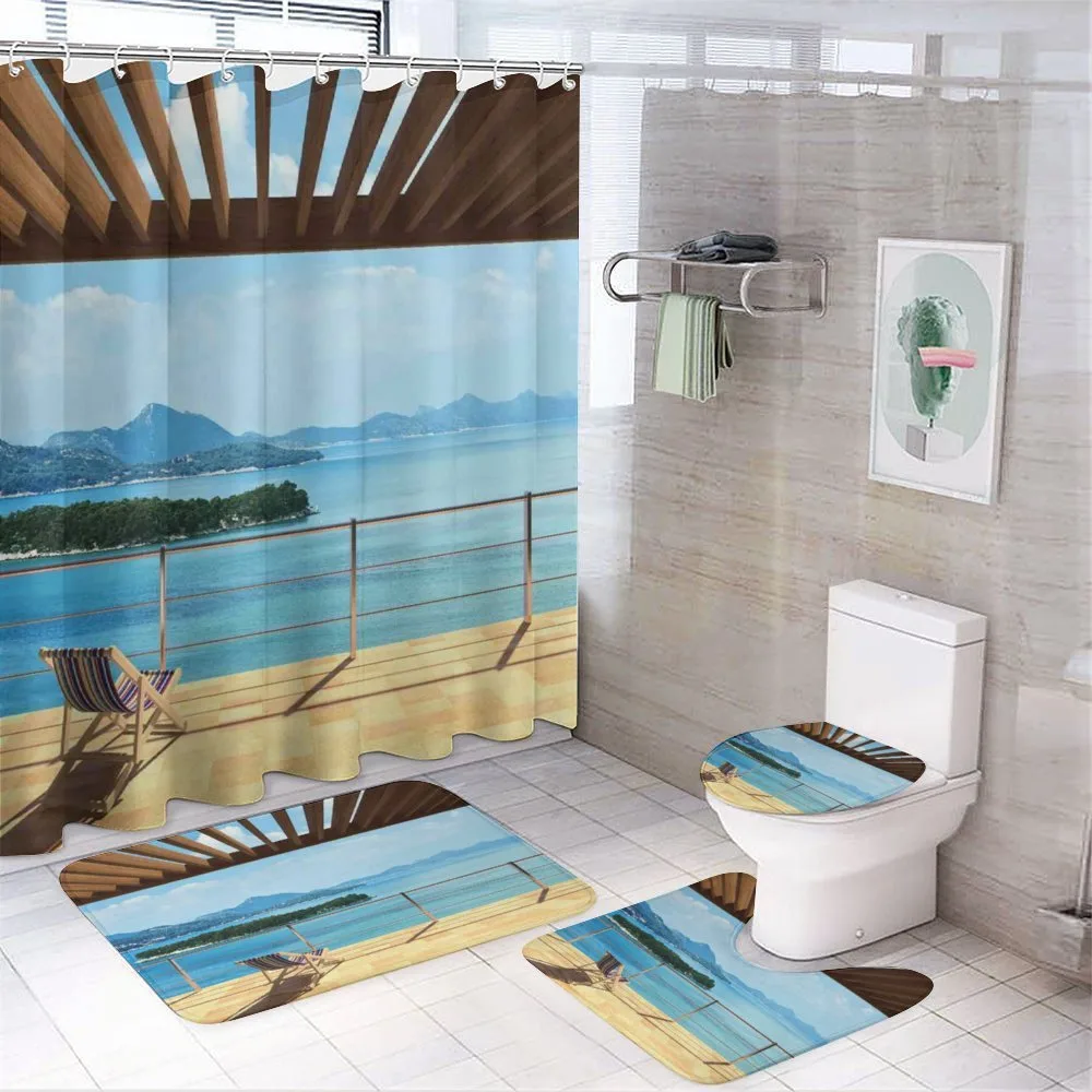 Balcony Panoramic Seascape — 4-Piece Bathroom Set preview