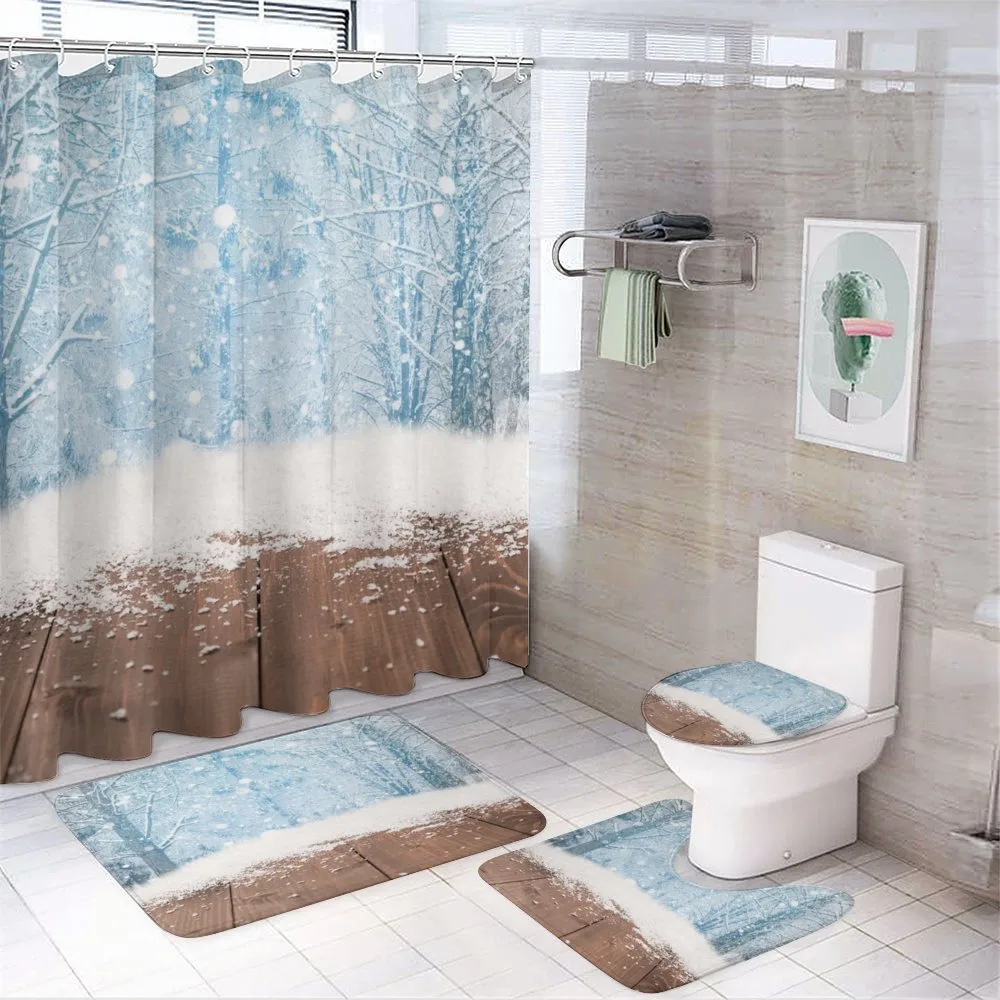 Blizzard Scene Outdoors — 4-Piece Bathroom Set preview