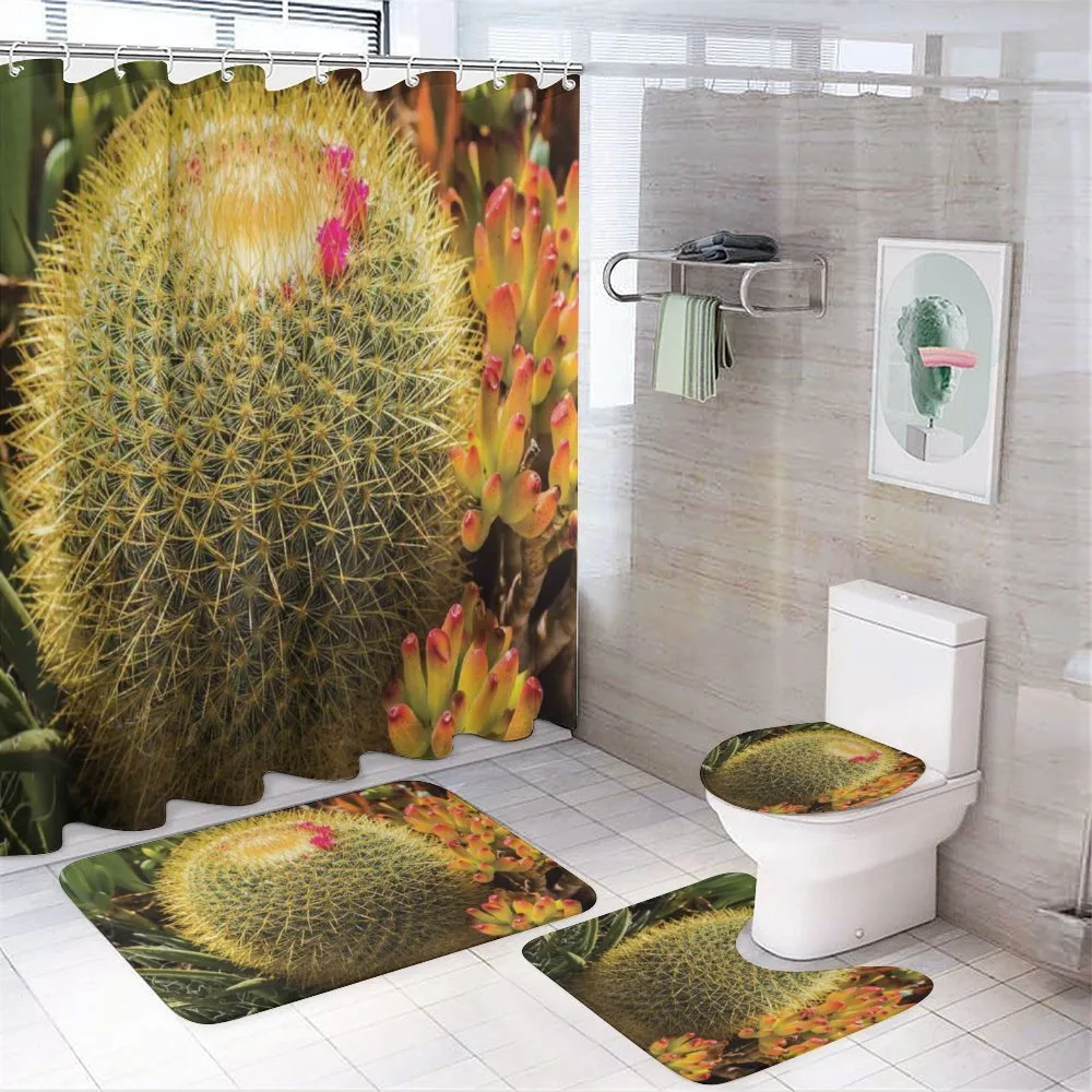 Cactus Plant with Spikes — 4-Piece Bathroom Set preview