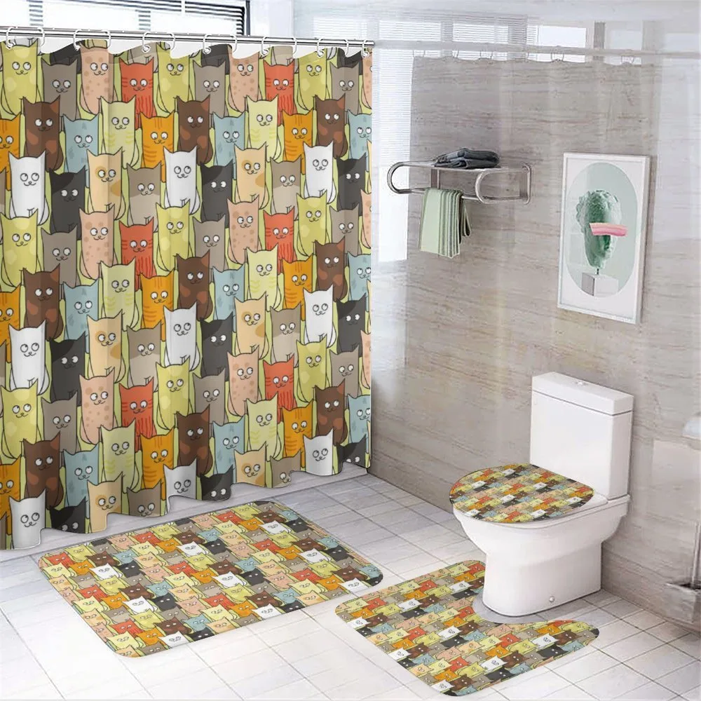 Funny Colored Cartoon — 4-Piece Bathroom Set preview