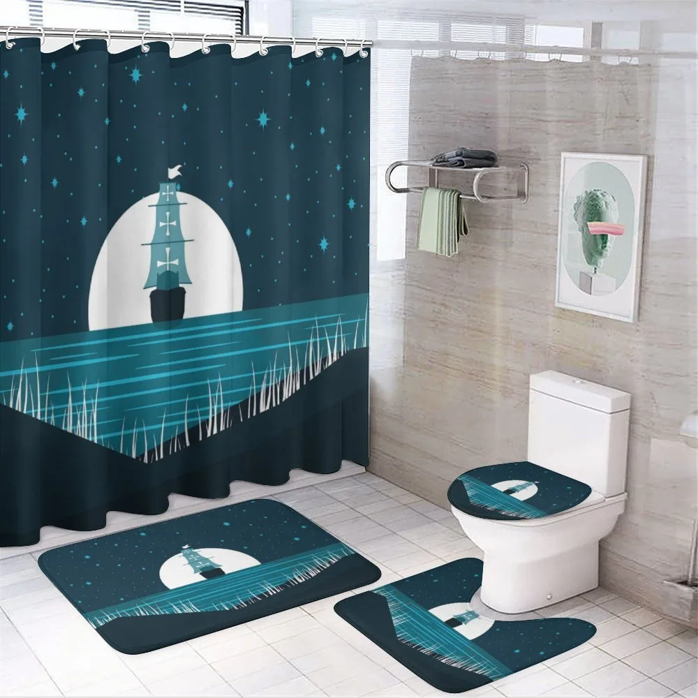 Moonlight on Water Ship — 4-Piece Bathroom Set preview