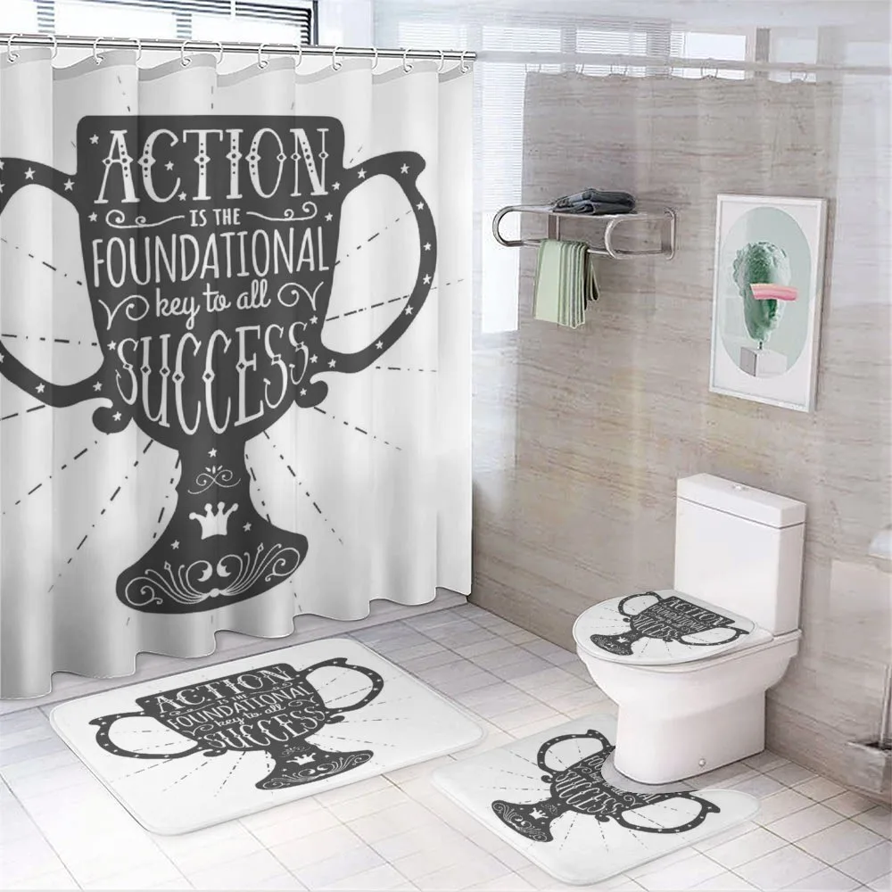 Motivational Saying Trophy — 4-Piece Bathroom Set preview