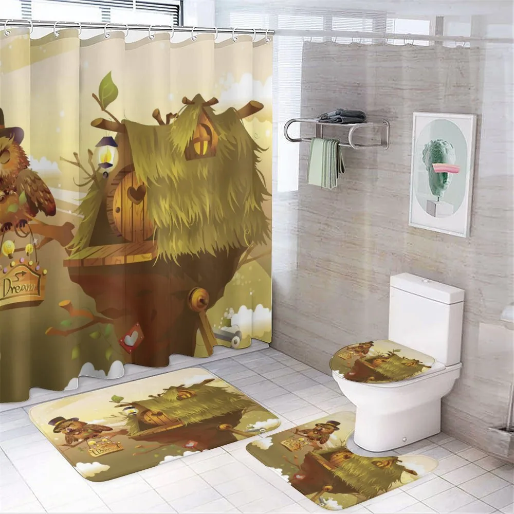 Nest of Magician Hat Owl — 4-Piece Bathroom Set preview