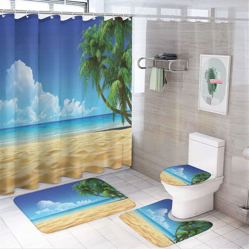 Tropical Leaves Beach — 4-Piece Bathroom Set preview