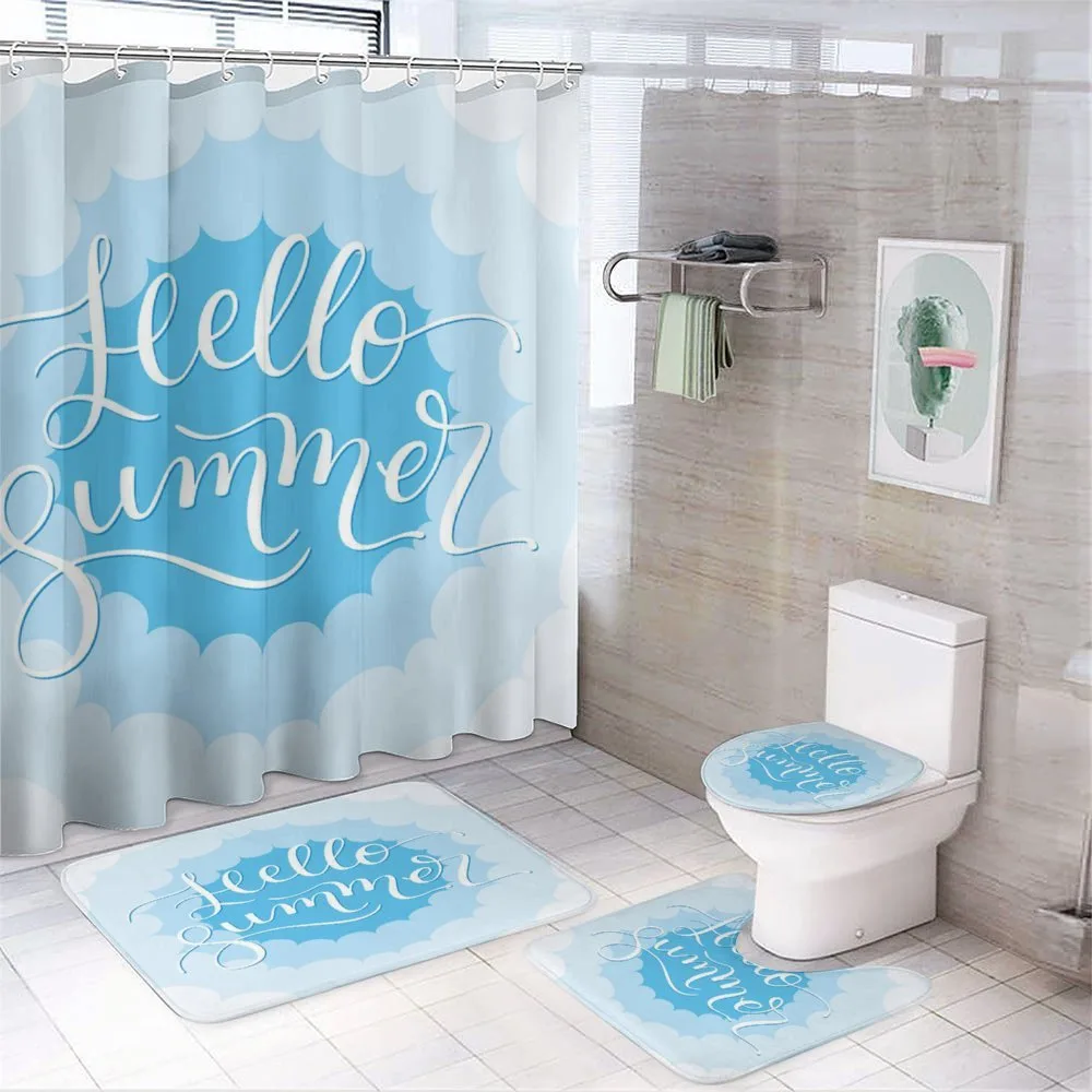 Vintage Blue Cloud — 4-Piece Bathroom Set preview