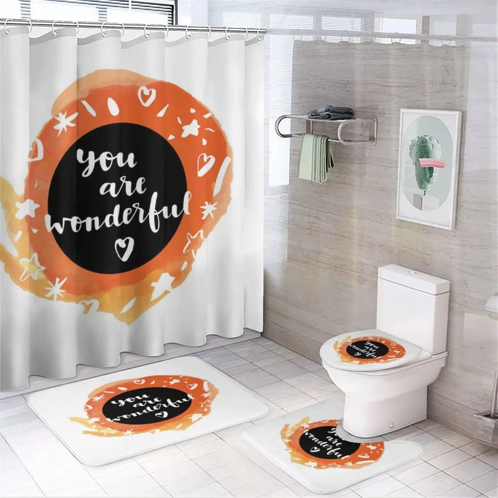 Watercolor You are Wonderful — 4-Piece Bathroom Set preview