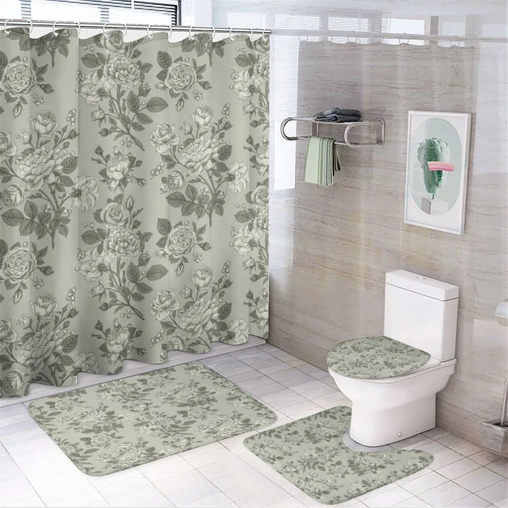 Bamboo Tree Leaves — 4-Piece Bathroom Set preview