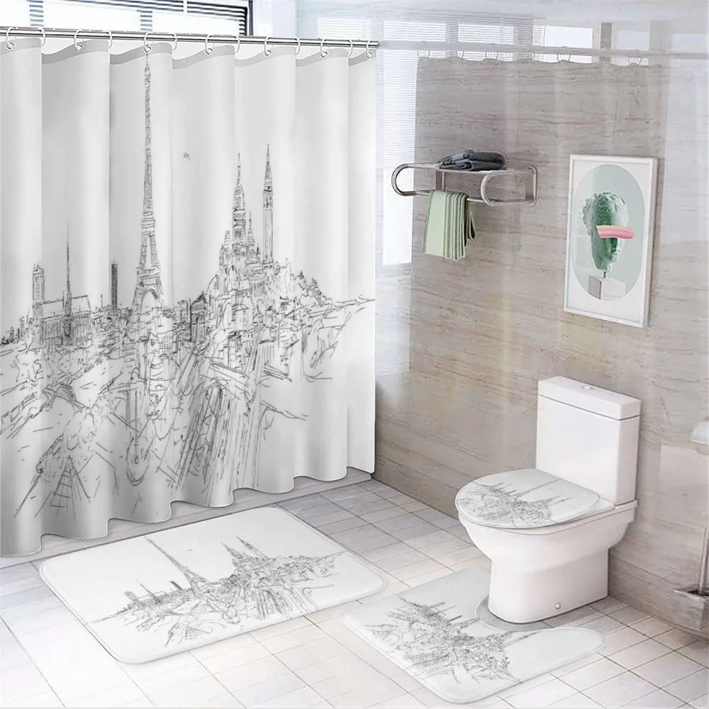 Cityscape Art 4-Piece Bathroom Set product video