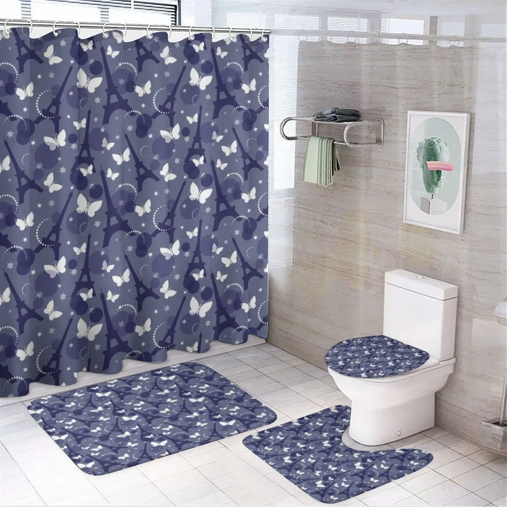 Eiffel Stars Butterflies — 4-Piece Bathroom Set preview