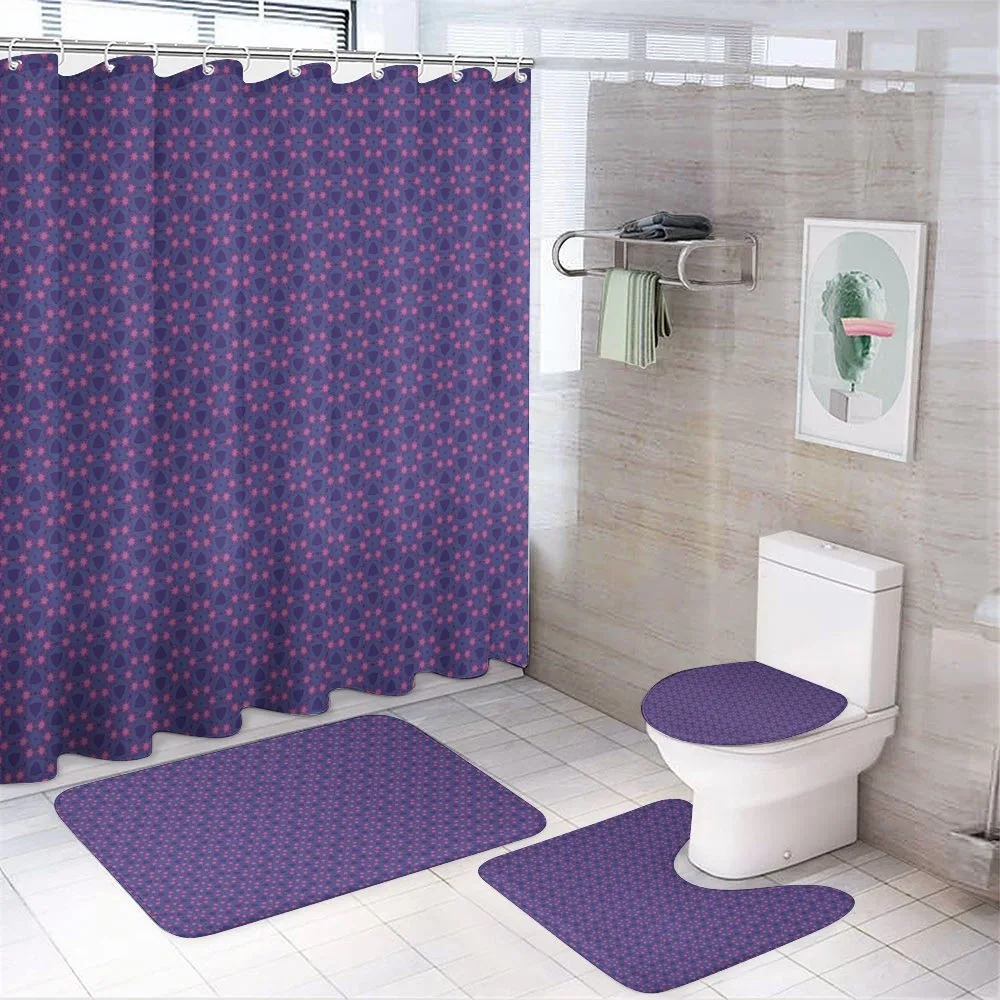 Flowers Lattice Repetition — 4-Piece Bathroom Set preview
