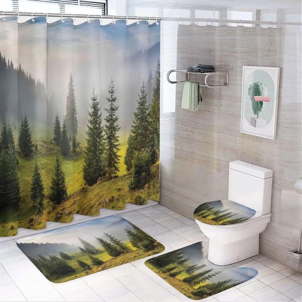 Green Trees on Meadow — 4-Piece Bathroom Set preview