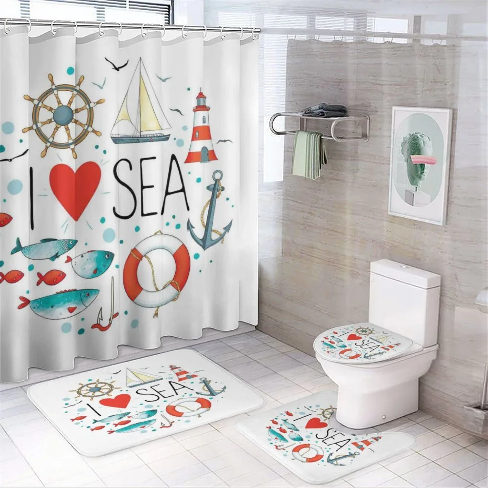 I Love Sea Words — 4-Piece Bathroom Set preview