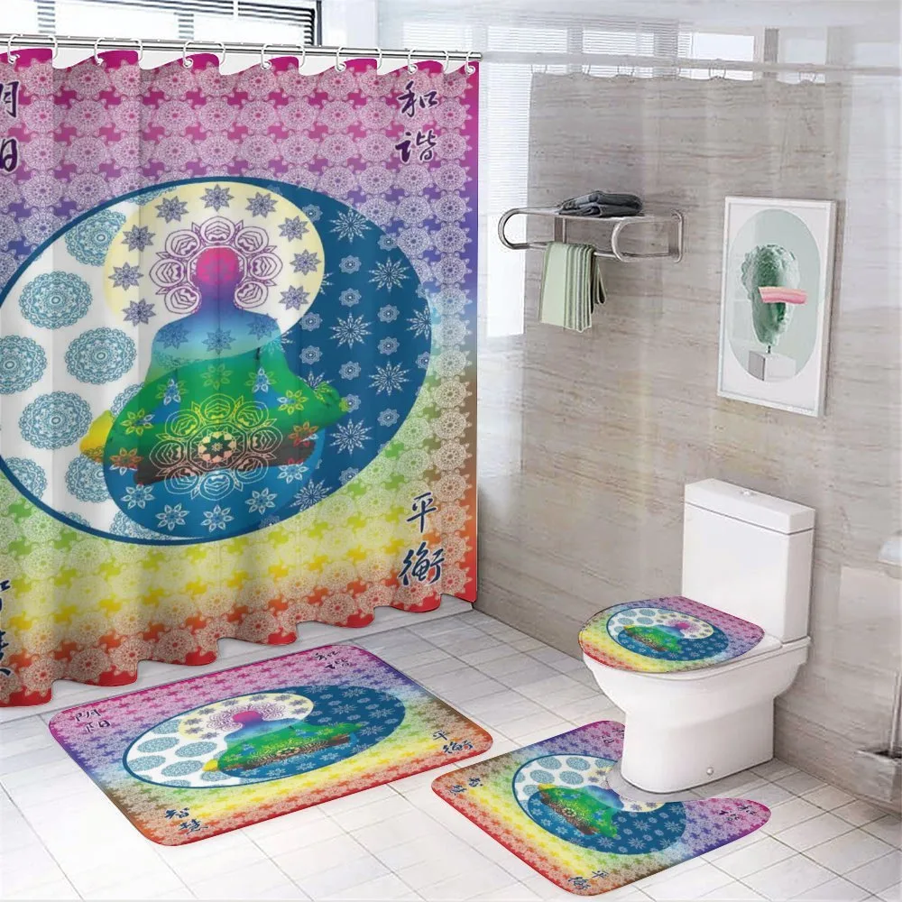 Meditation Theme Zen Art 4-Piece Bathroom Set product video