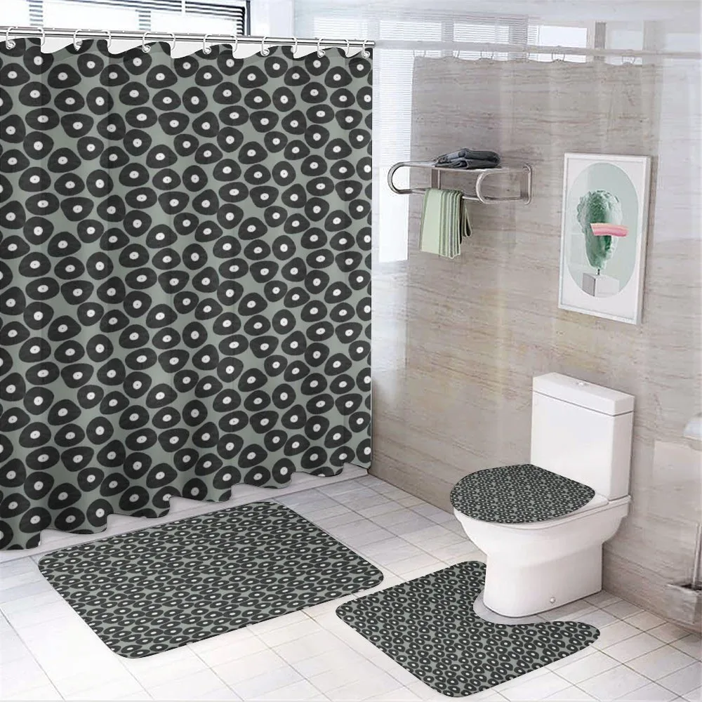 Old Vinyl Disc Themed Motifs — 4-Piece Bathroom Set preview