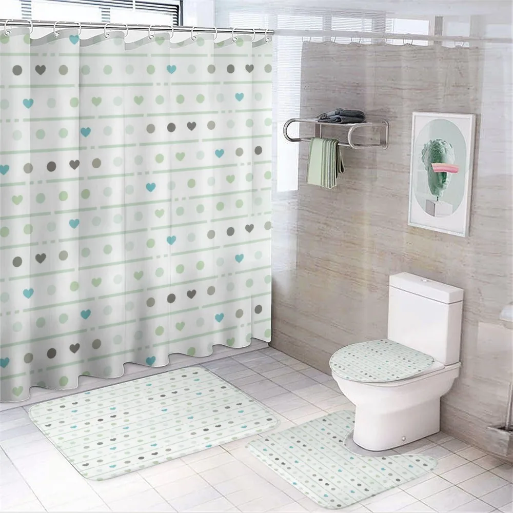 Polka Dots Hearts — 4-Piece Bathroom Set preview
