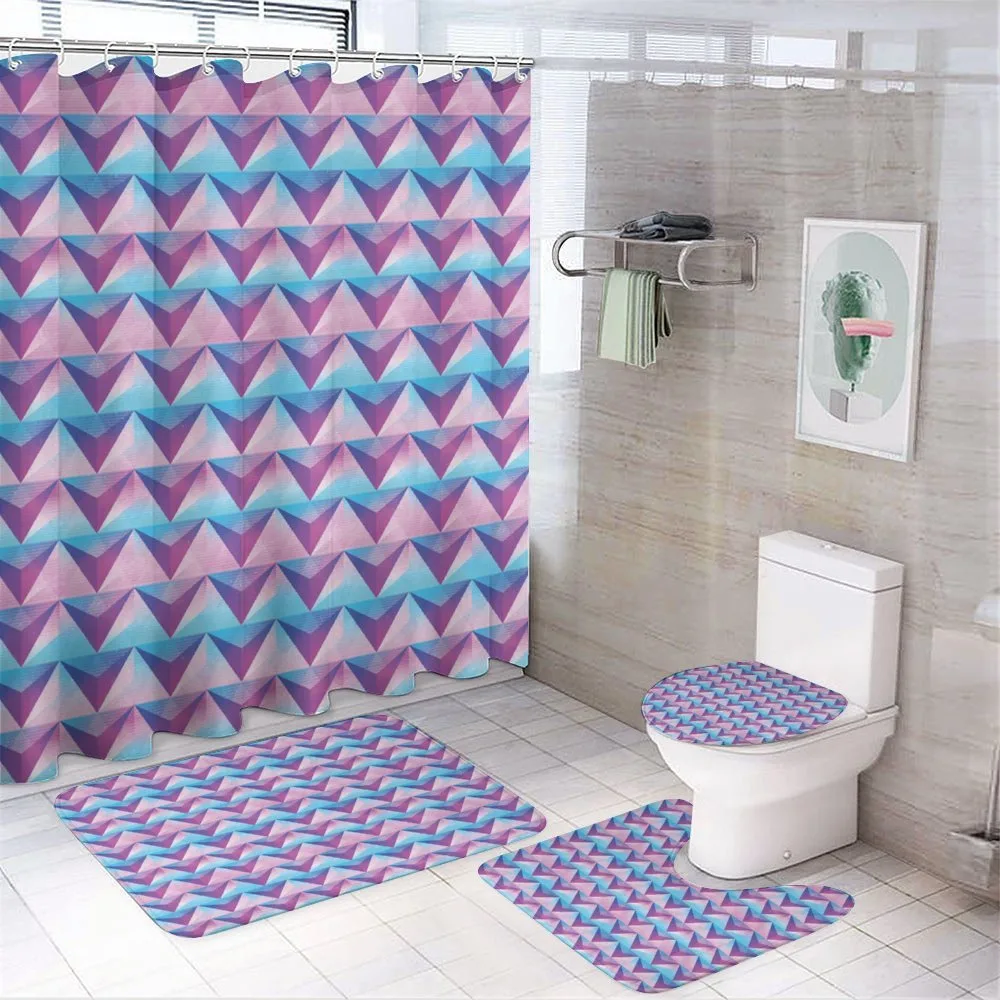 Retro Grunge Triangle — 4-Piece Bathroom Set preview