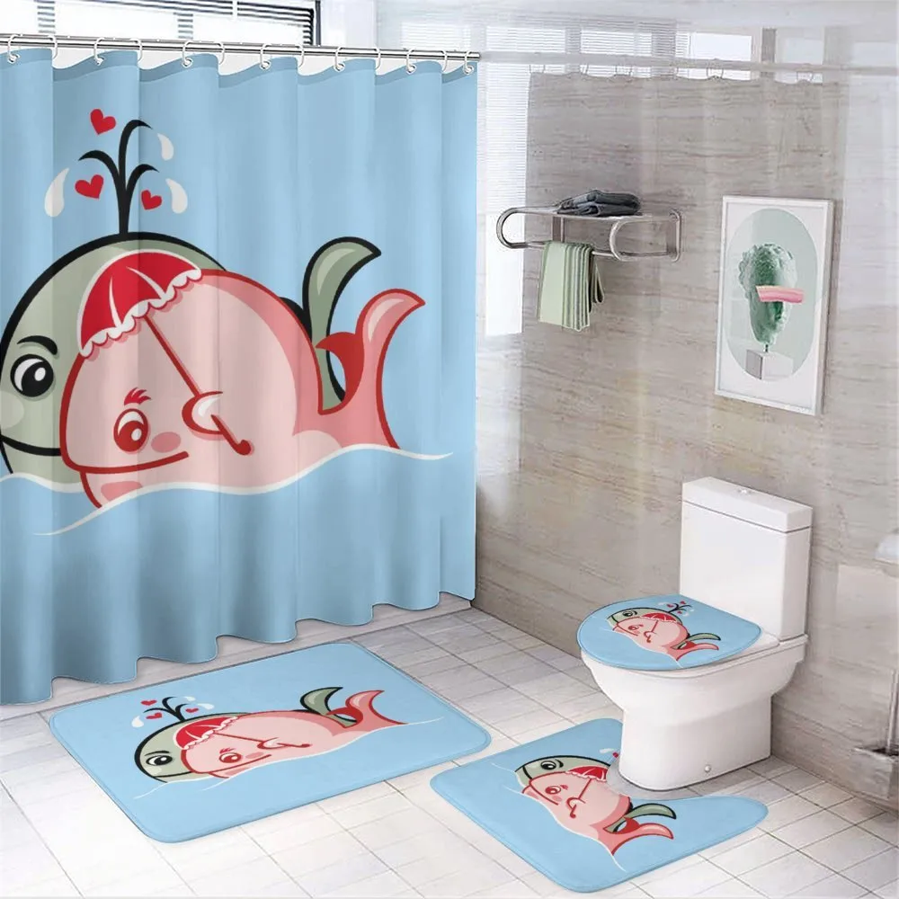 Whale Couple — 4-Piece Bathroom Set preview
