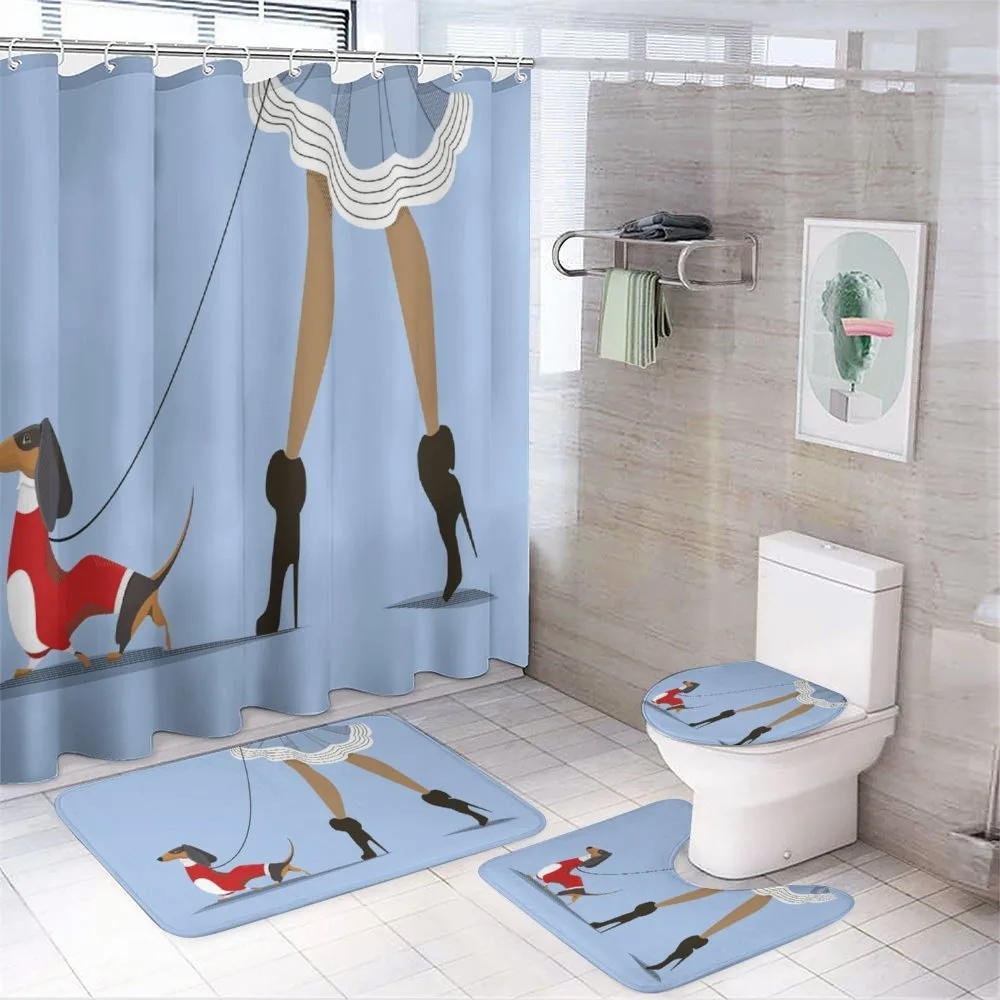 Woman and Dog Fashion — 4-Piece Bathroom Set preview