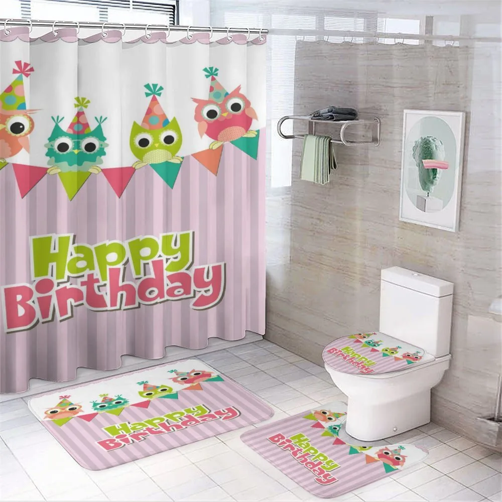 Baby Owls Birthday — 4-Piece Bathroom Set preview