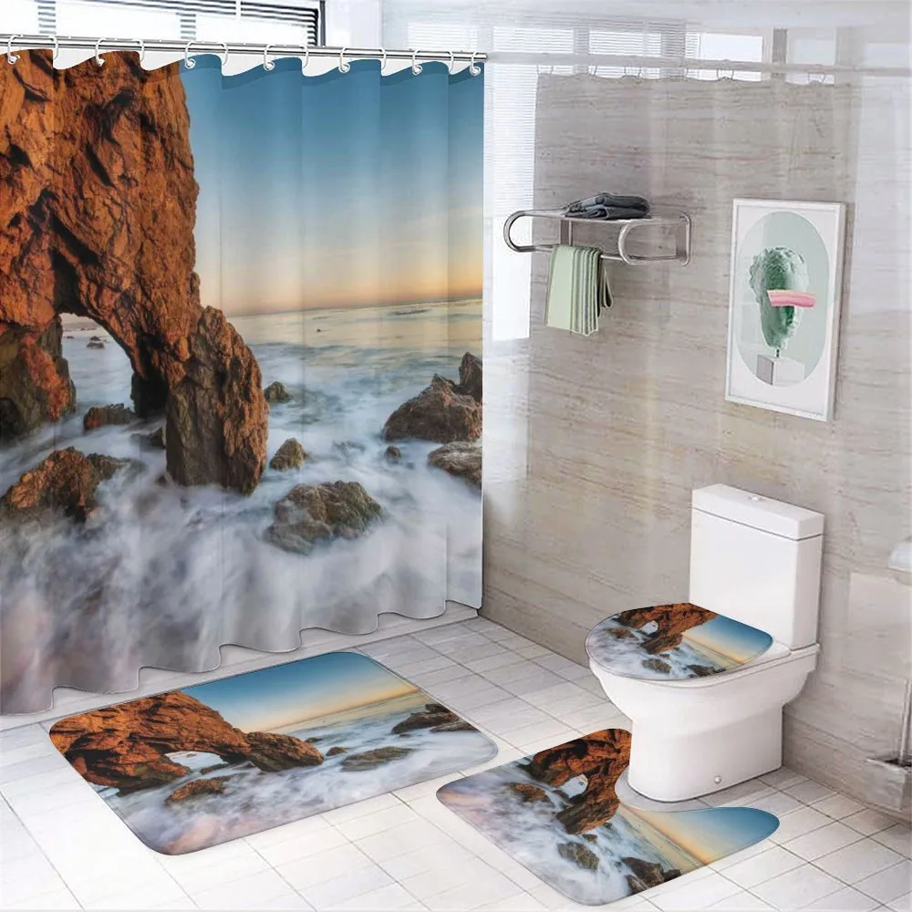Majestic Sea Cliff Ocean — 4-Piece Bathroom Set preview