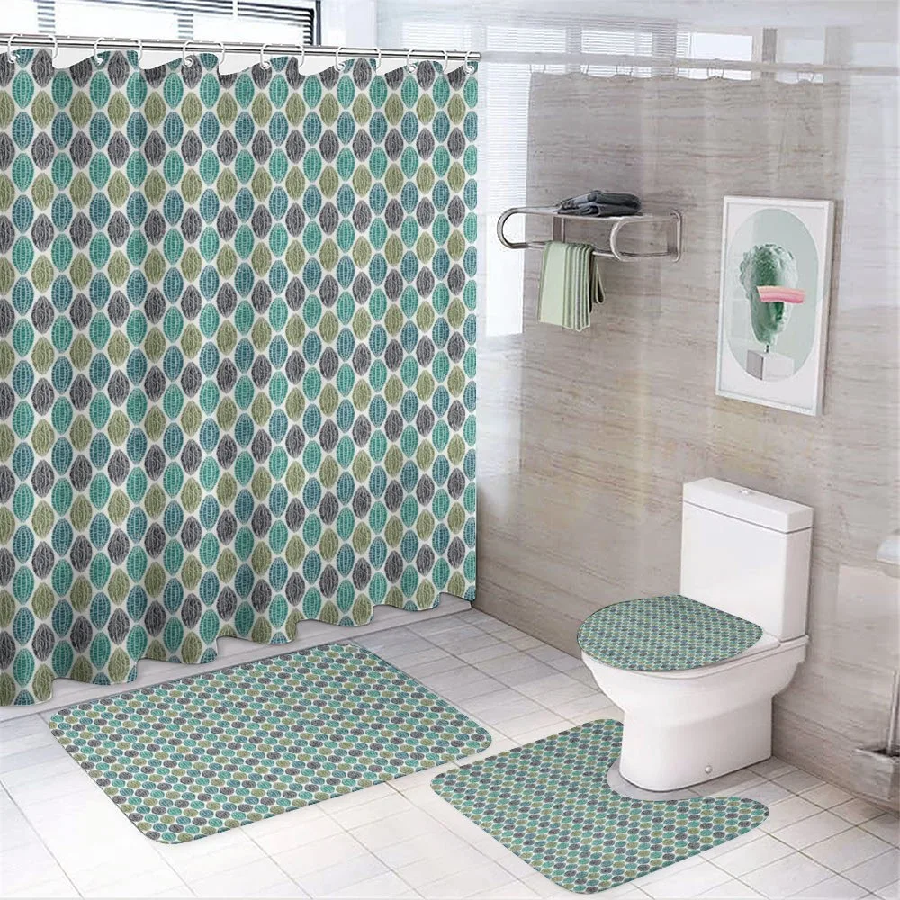 Oval Shapes Lines — 4-Piece Bathroom Set preview